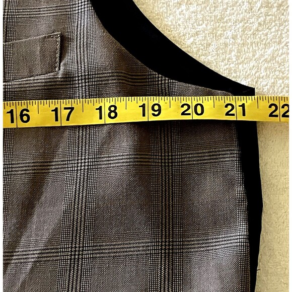 Successo by Phita Suit Vest 42 Glen Plaid Windowpane Brown Tan Waistcoat - Picture 7 of 14